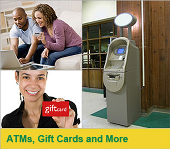 ATM and People Holding a Card